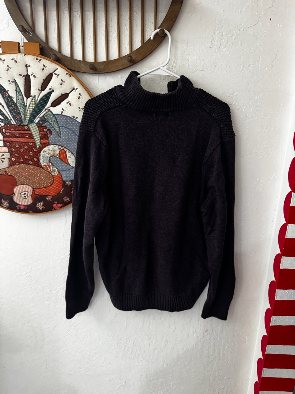 Dockers men’s rib sweater pullover Henley size large 100% cotton purple - Picture 3 of 6